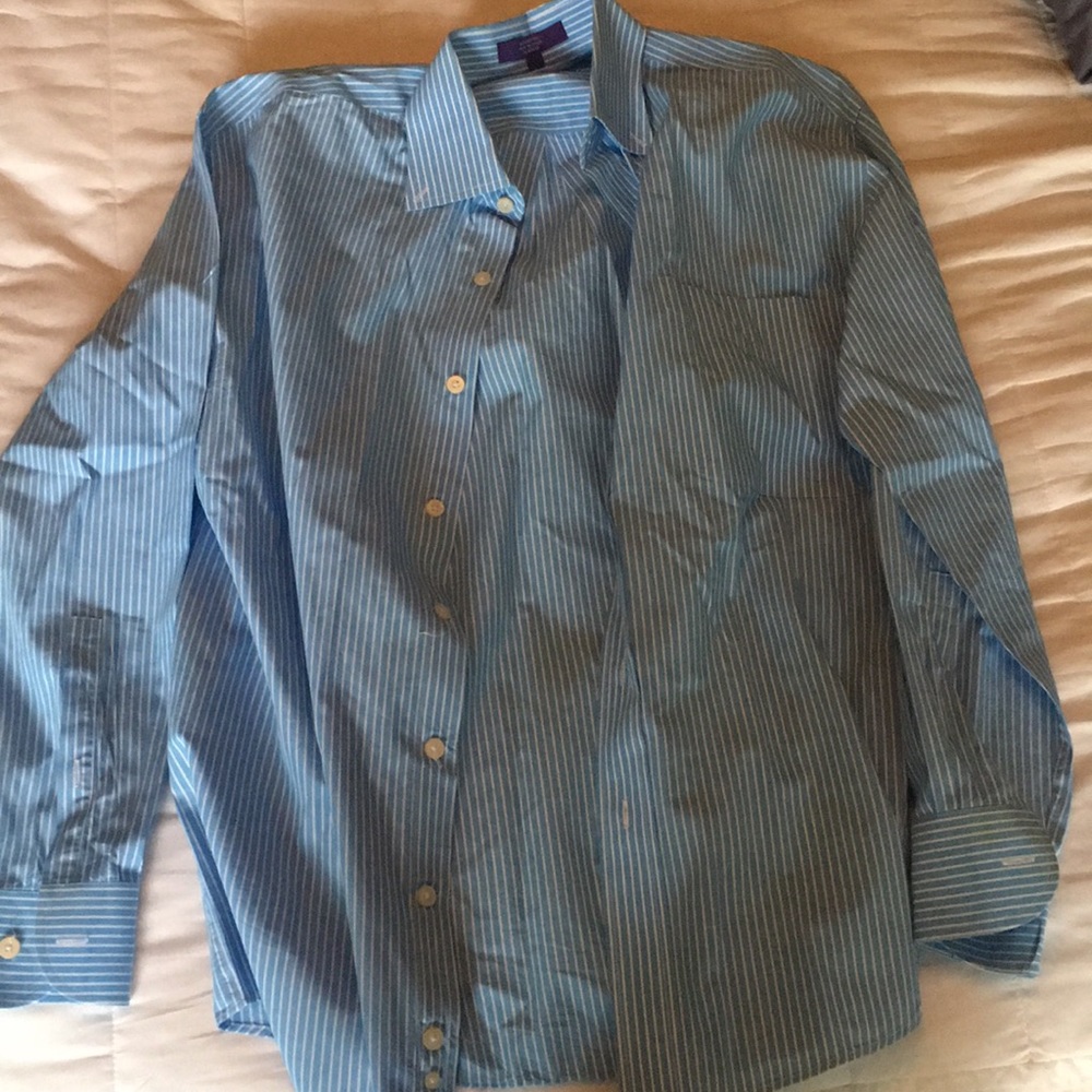 Alan Flusser blue size small dress shirt